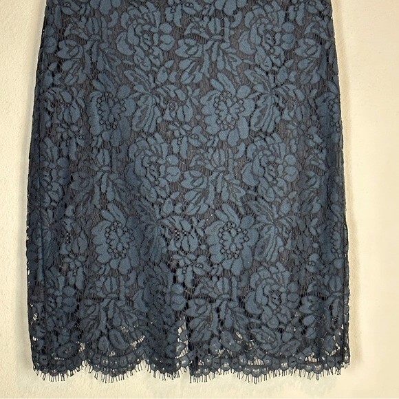 Banana Republic Factory Navy Black Lace Pencil Skirt 2 - Picture 3 of 8